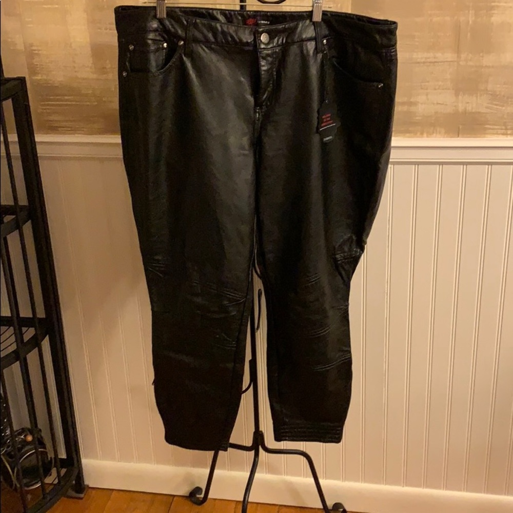 Rebel Wilson for torrid leatherlike pants
